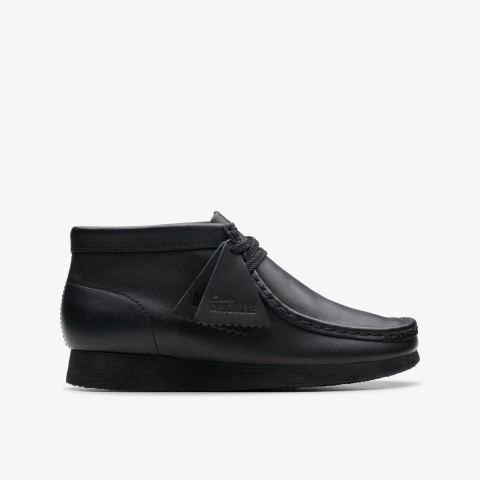 Wallabee Boot Kid — Black Leather