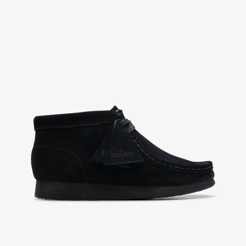 Wallabee Boot Kid — Black Suede