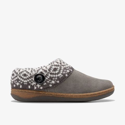 Willowdean Sweater Slippers — Dark Grey