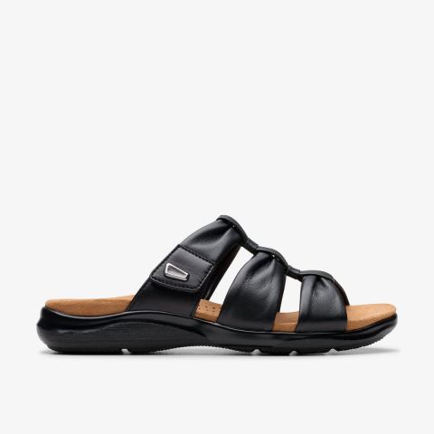 Kitly Slide — Black Leather