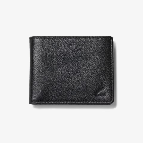 Pebbled Leather Slimfold Wallet — Black