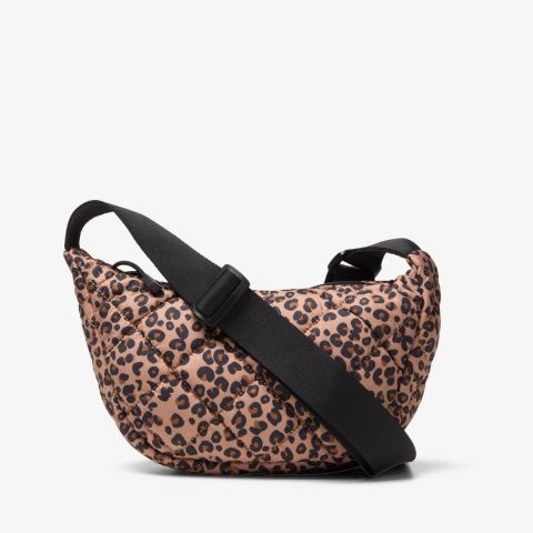Quilted Trail Strap Crossbody Bag — Leopard Print