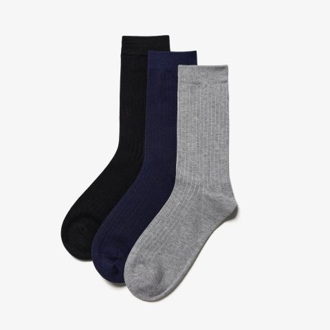 3 Pack Crew Socks  — Black Multicolour