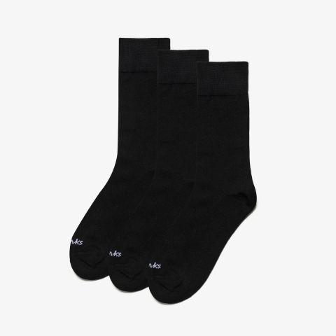 3 Pack Casual Crew Socks — Black