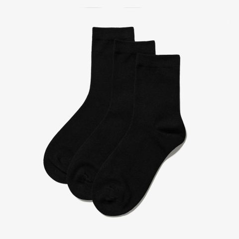3 Pack Crew Sock — Black