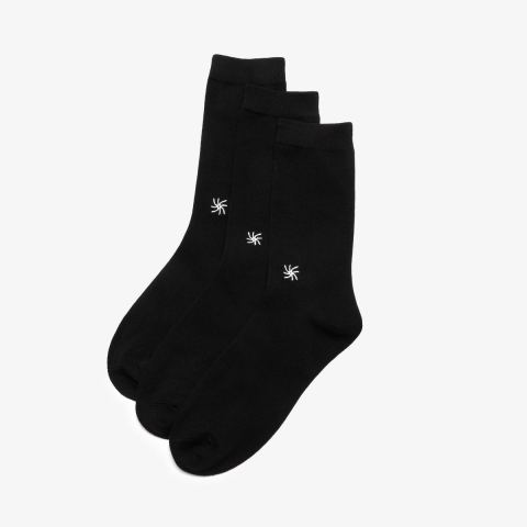 Cloudsteppers 3 Pack Crew Socks  — Black