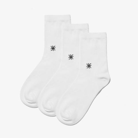 Cloudsteppers 3 Pack Crew Socks  — White