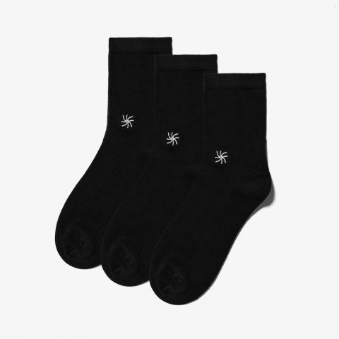 Cloudsteppers 3 Pack Crew Socks — Black