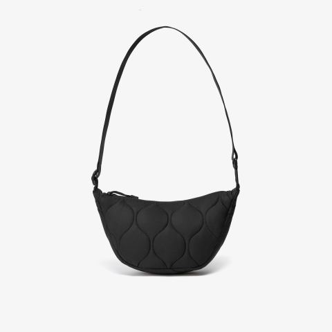 Quilted Trail 2 Strap Crossbody Bag — Black