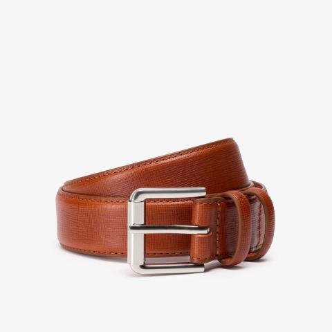 Embossed Premium Leather Belt — Brown