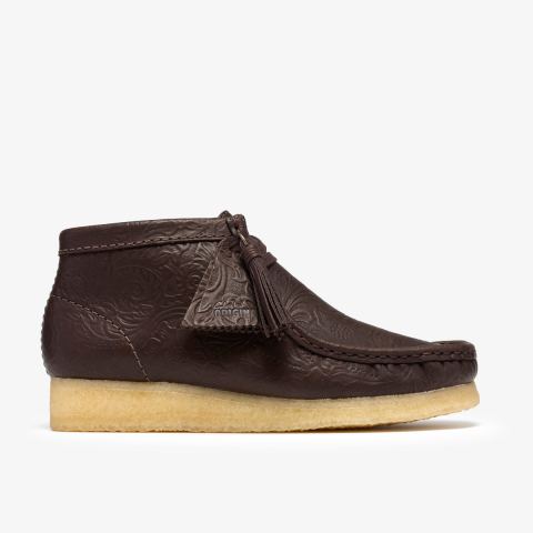 Wallabee Boot — Brown Leather Embossed